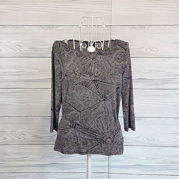 I.N.C black and white polka-dot blouse Women's Size M - Picture 1 of 9